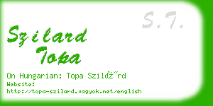 szilard topa business card